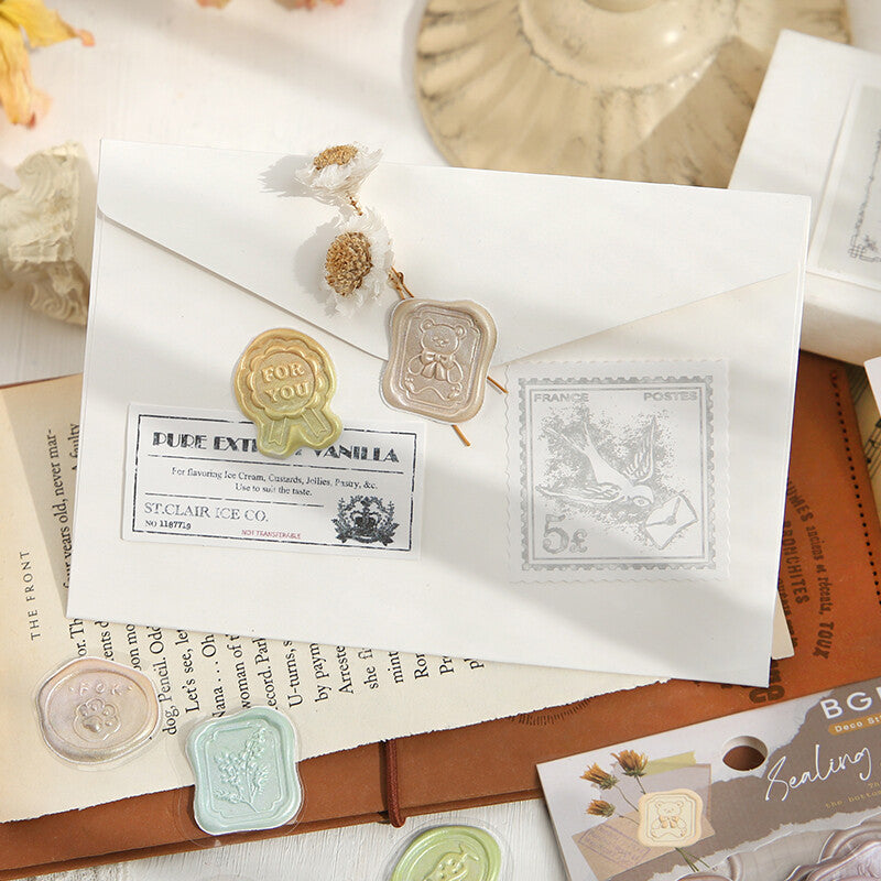 BGM Yellow Irodori Sealing Seal Stickers for decorating letters - Paper Kooka Australia