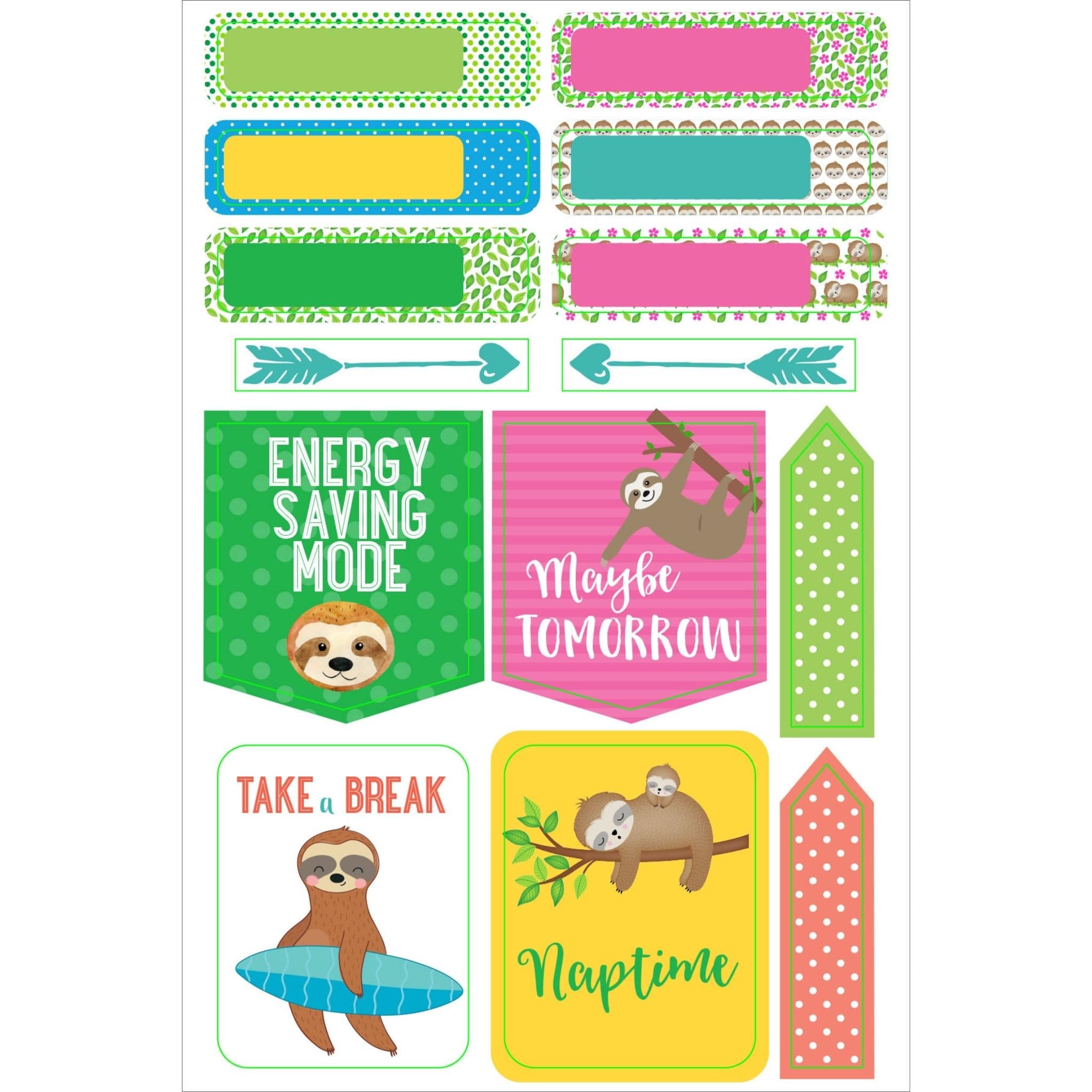 essentials sloth planner stickers energy saving mode - Paper Kooka