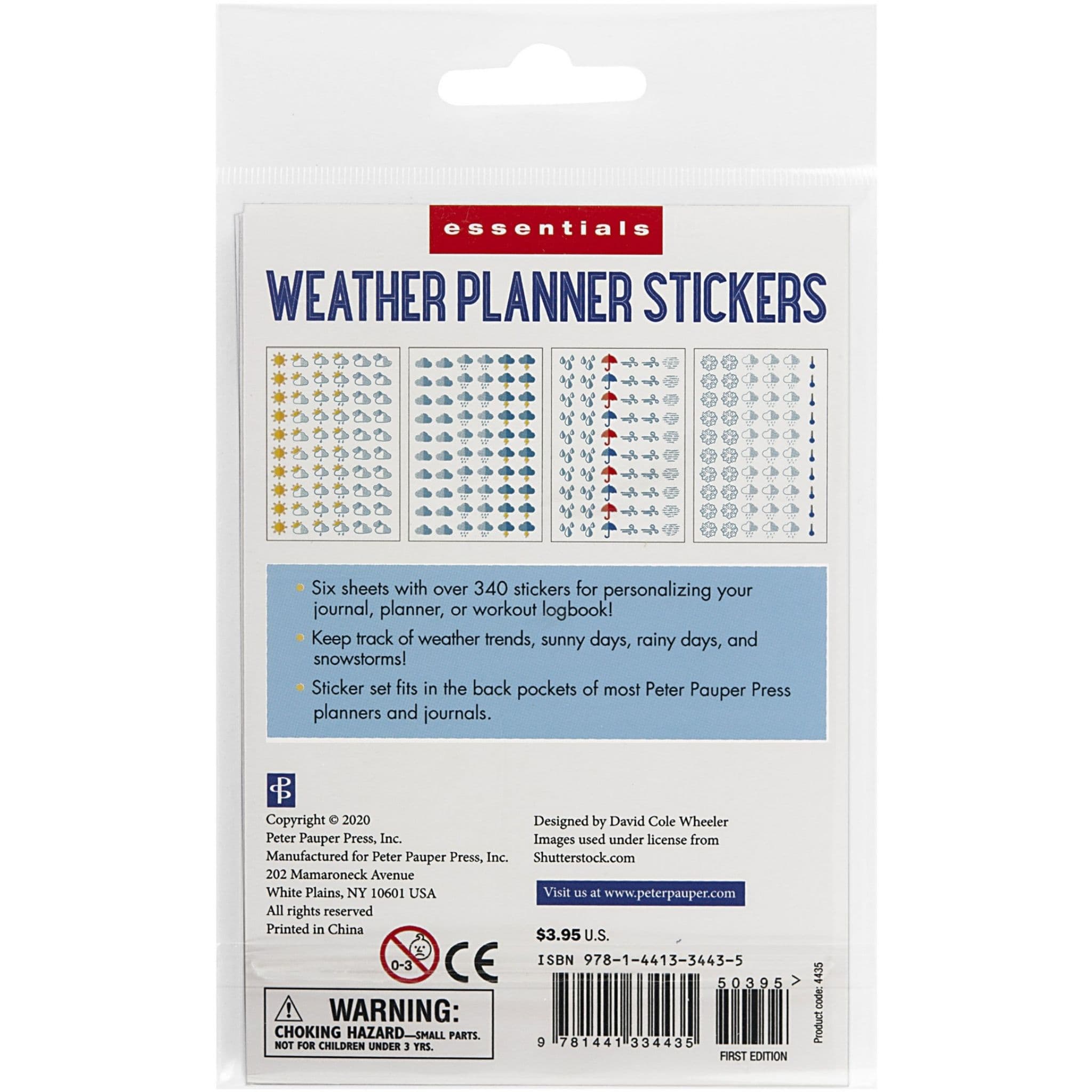 essentials weather planner stickers back side - Paper Kooka