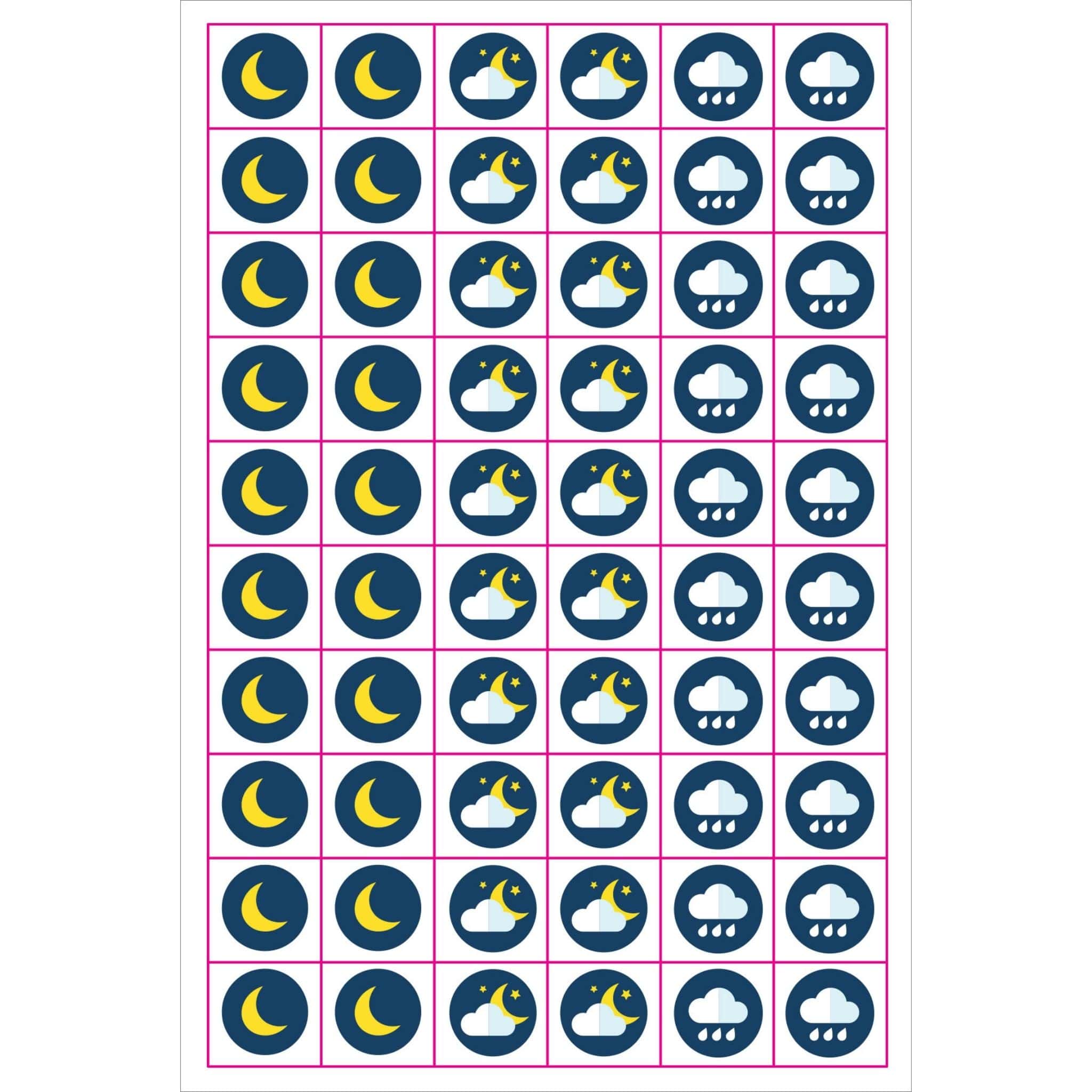 essentials weather planner stickers night moon - Paper Kooka