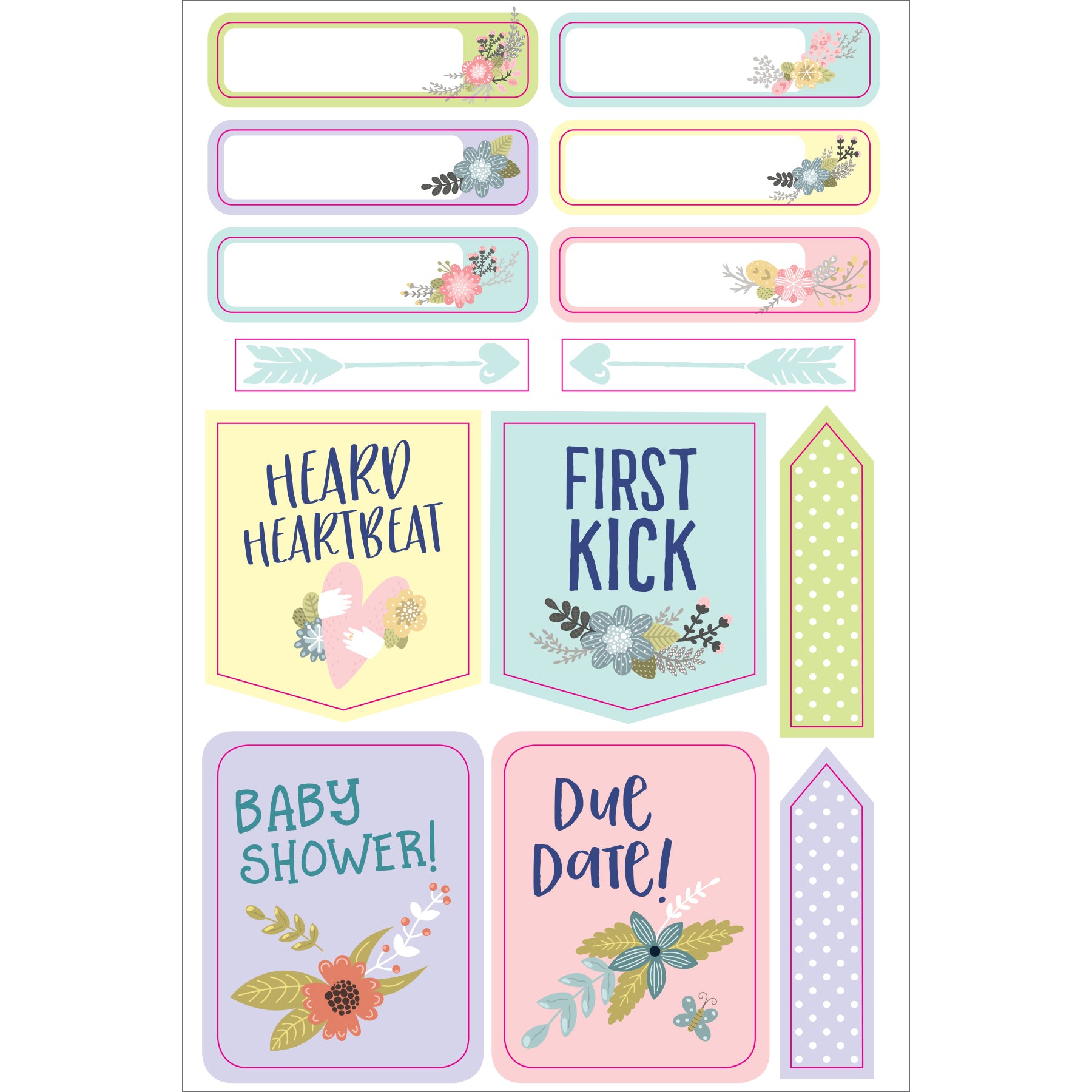 Pregnancy & Baby's 1st-Year Planner Stickers - 12 sheets - Paper Kooka