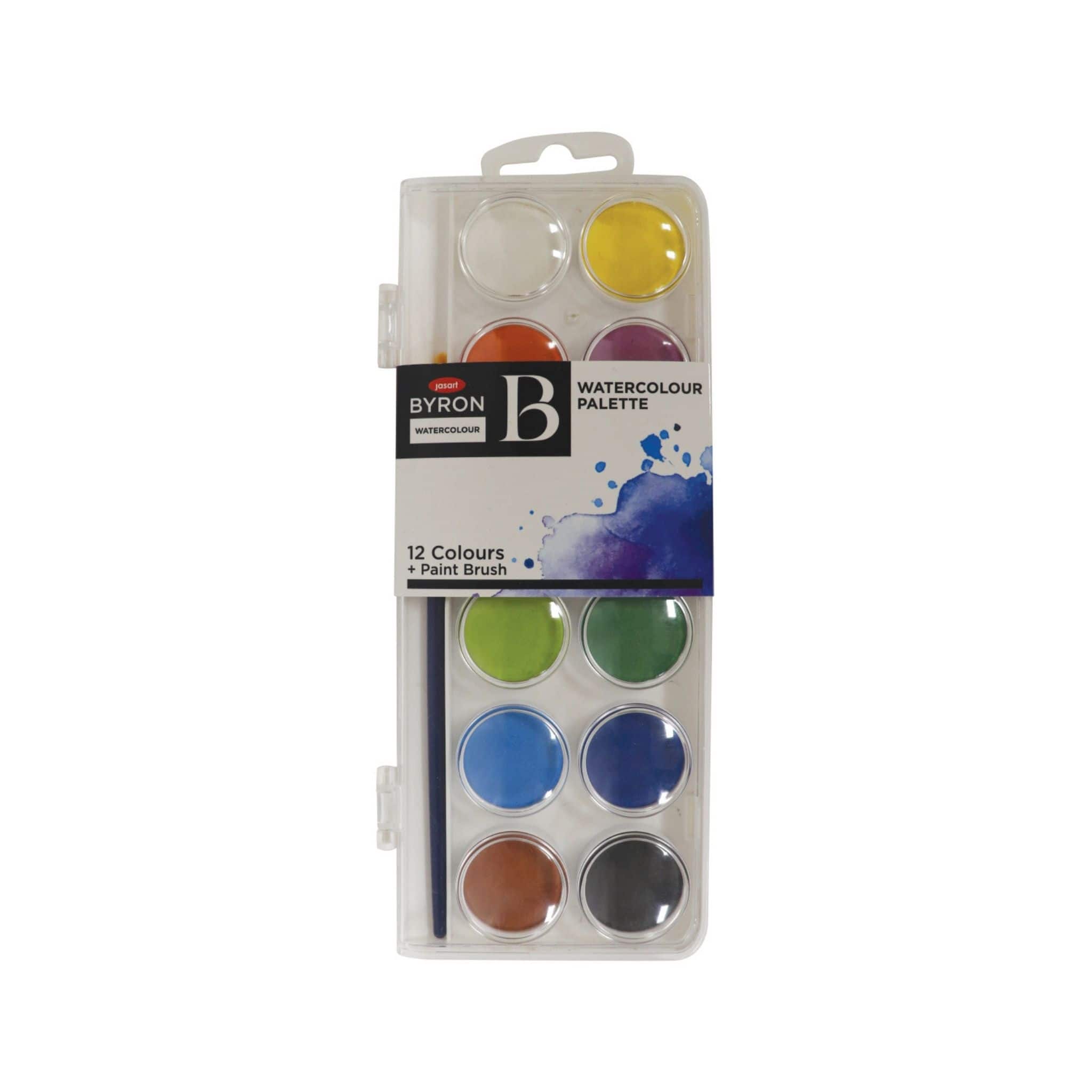 Jasart Byron Watercolour Palette with 12 colours - Paper Kooka