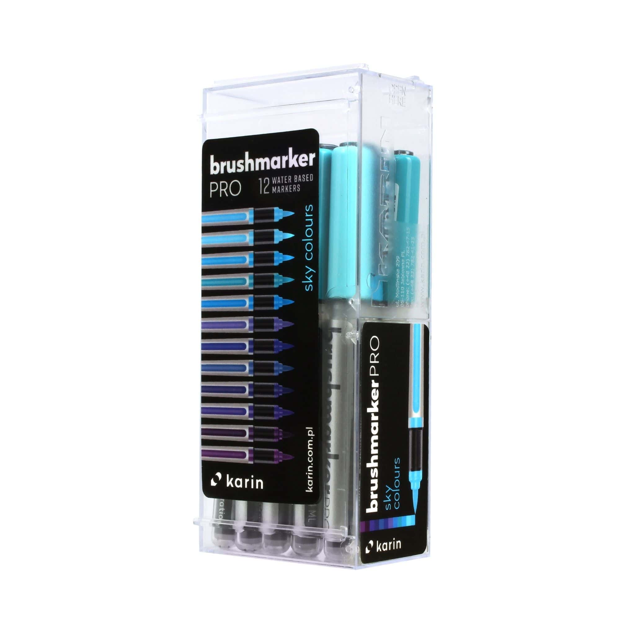 Karin Markers Brushmarker PRO Sky Colours Set with 12 juicy brush pens - Paper Kooka