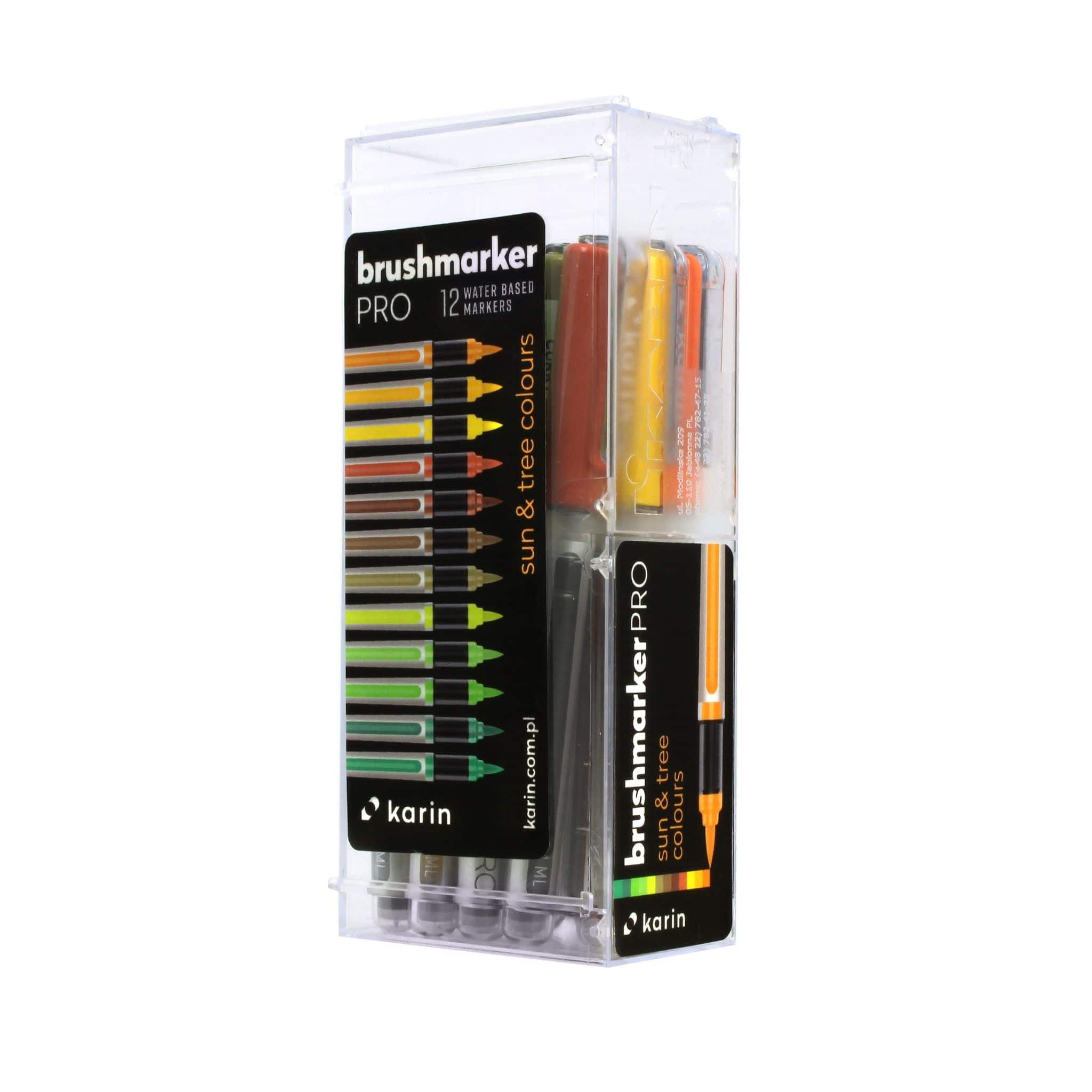Karin Markers Brushmarker PRO Sun & Tree Set with large brush pens  in 12 colours - Paper Kooka