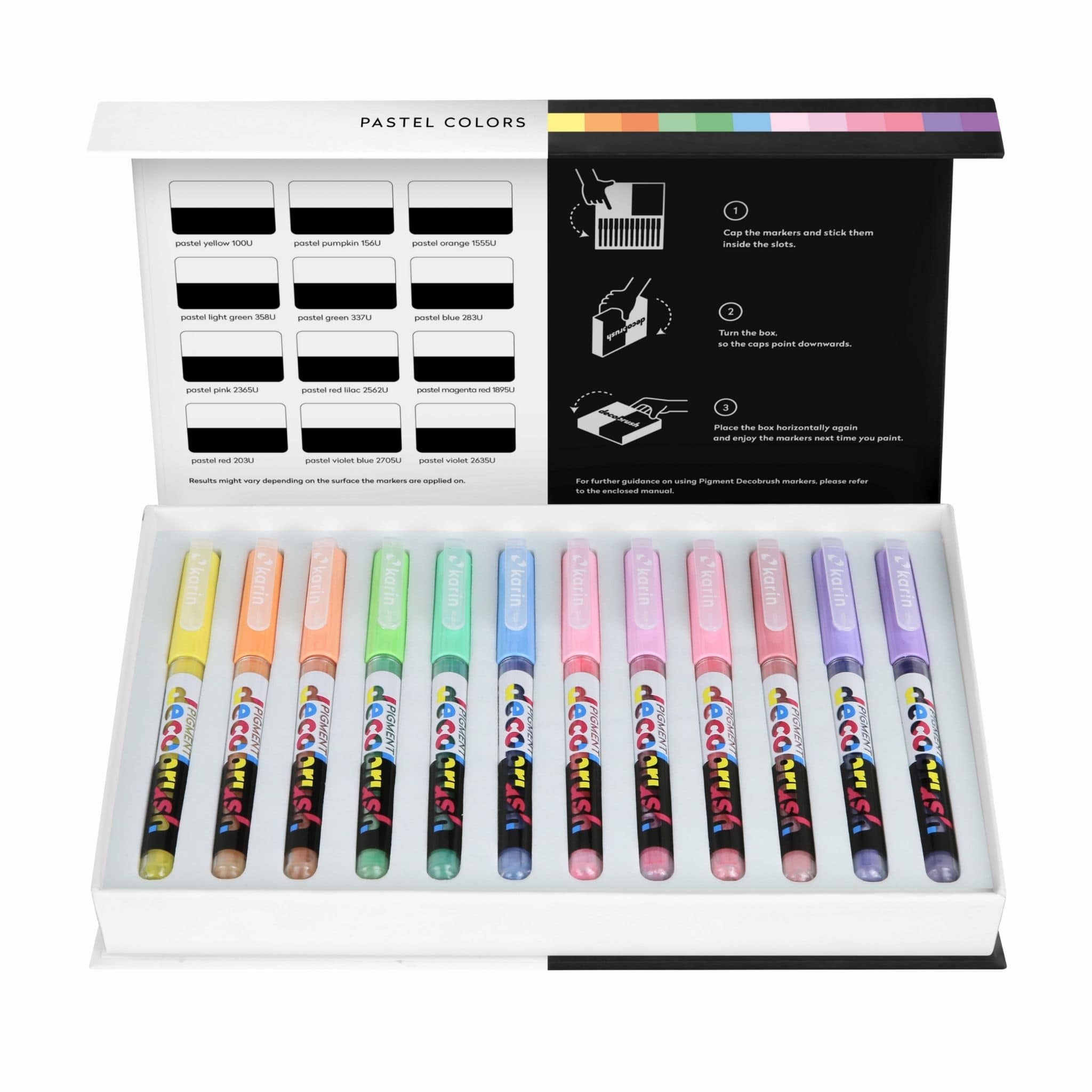 New Karin Markers Pigment DecoBrush opaque brush pens Pastel Collection - Paper Kooka