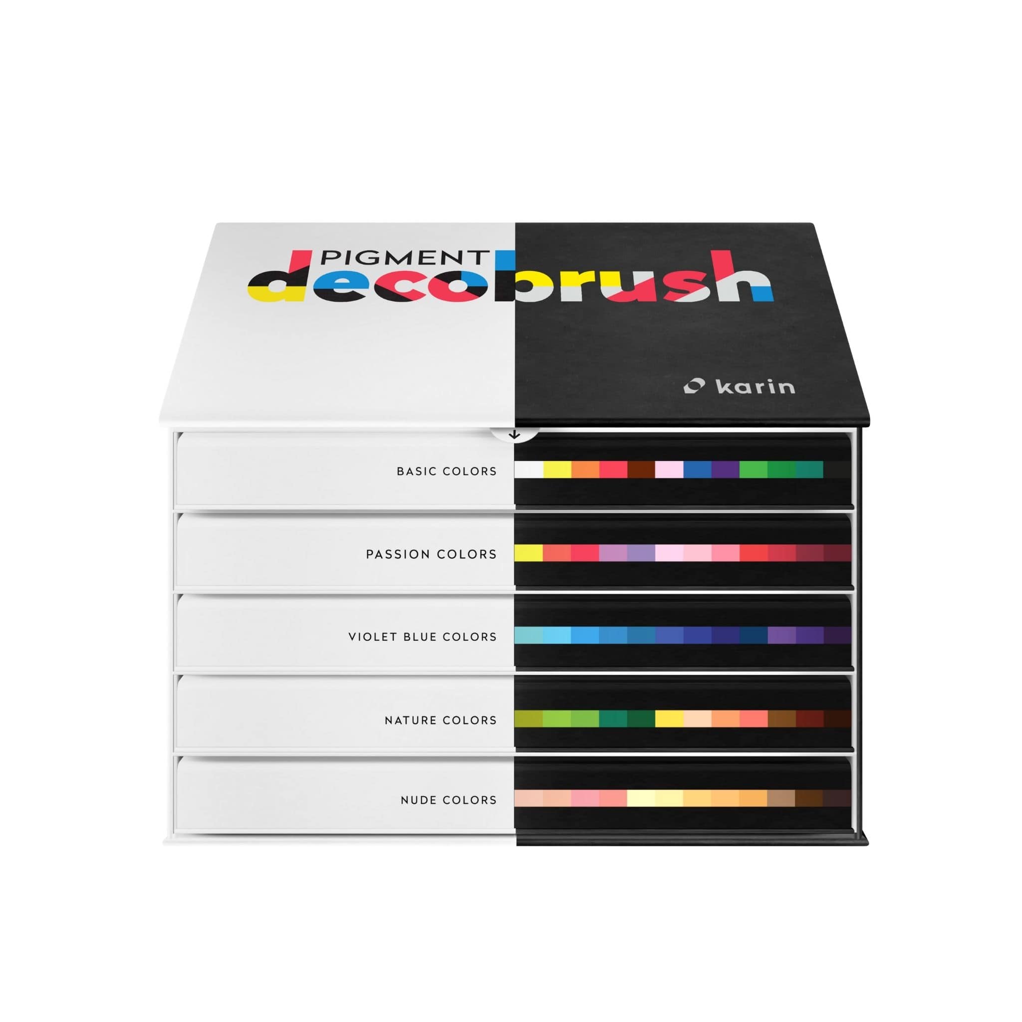 New Karin Markers Pigment DecoBrush Professional Set with 60 colours - Paper Kooka
