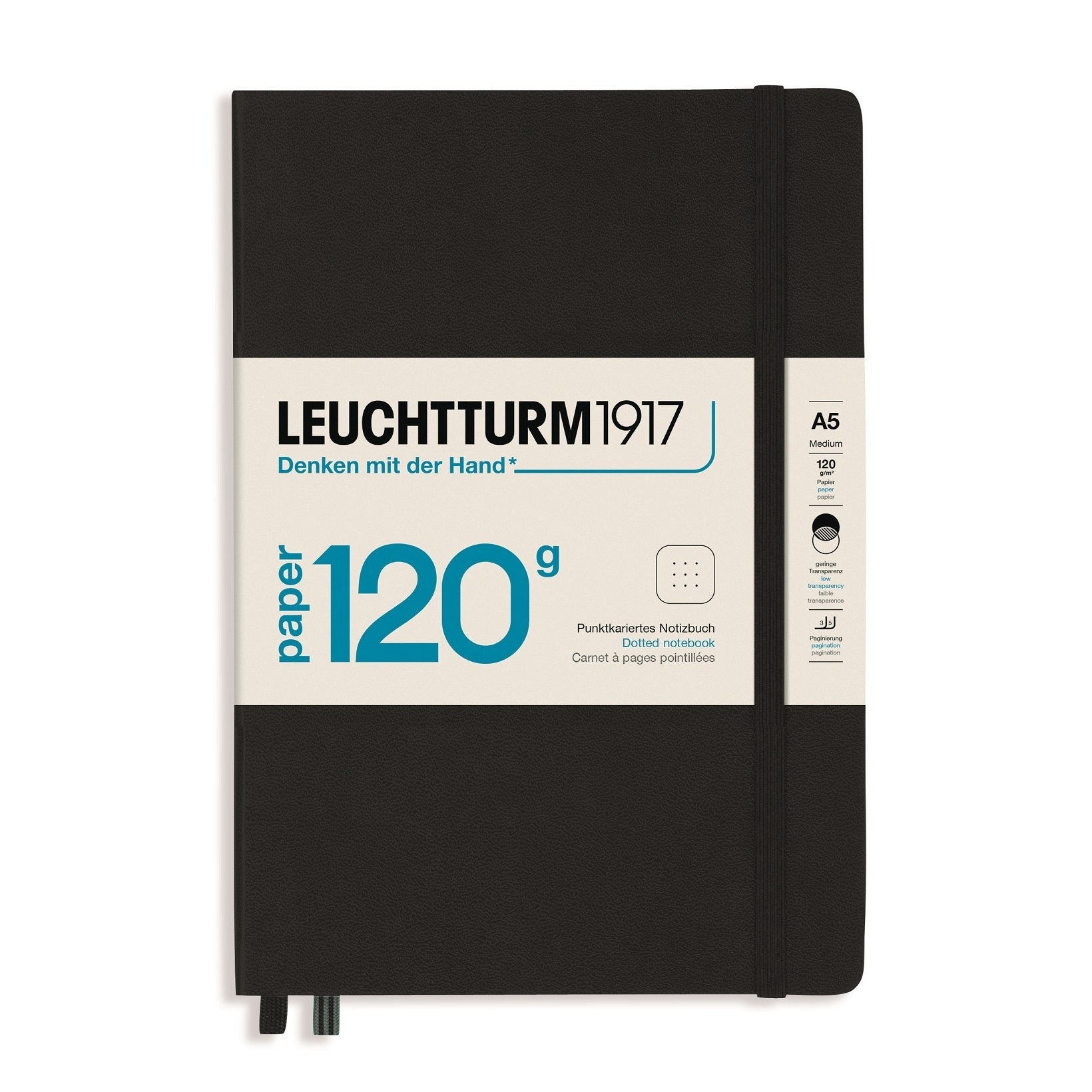 Leuchtturm1917 120g Edition - Black A5 Hardcover Dotted Notebook - Paper Kooka Australia