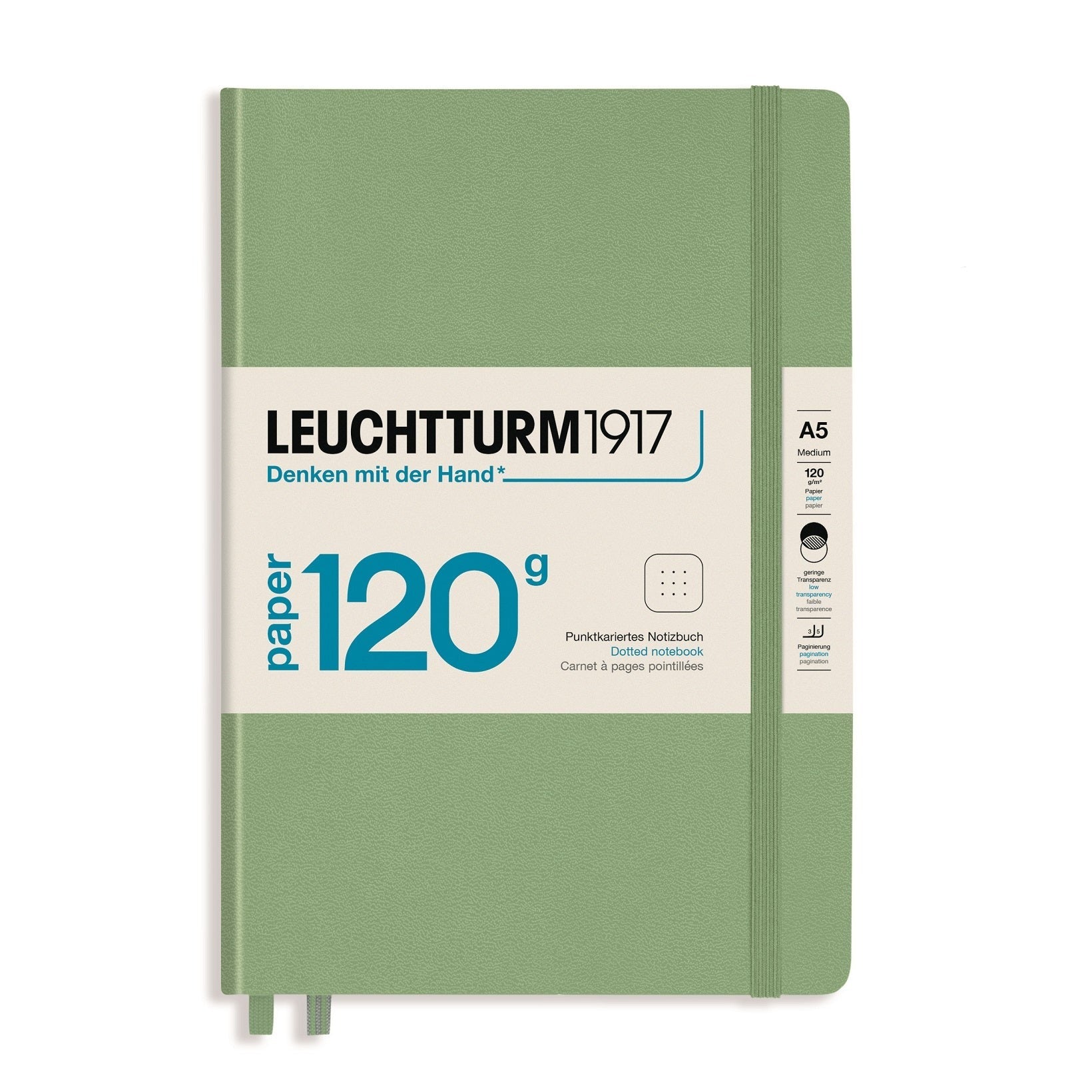 Leuchtturm1917 120g Edition - Sage A5 Hardcover Dotted Notebook - Paper Kooka Australia