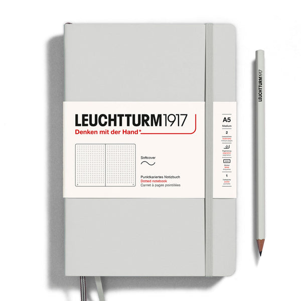 Leuchtturm1917 : A5 Softcover Notebook : 80gsm : 123 Pages : Dotted :  Powder - LEUCHTTURM1917 - Brands