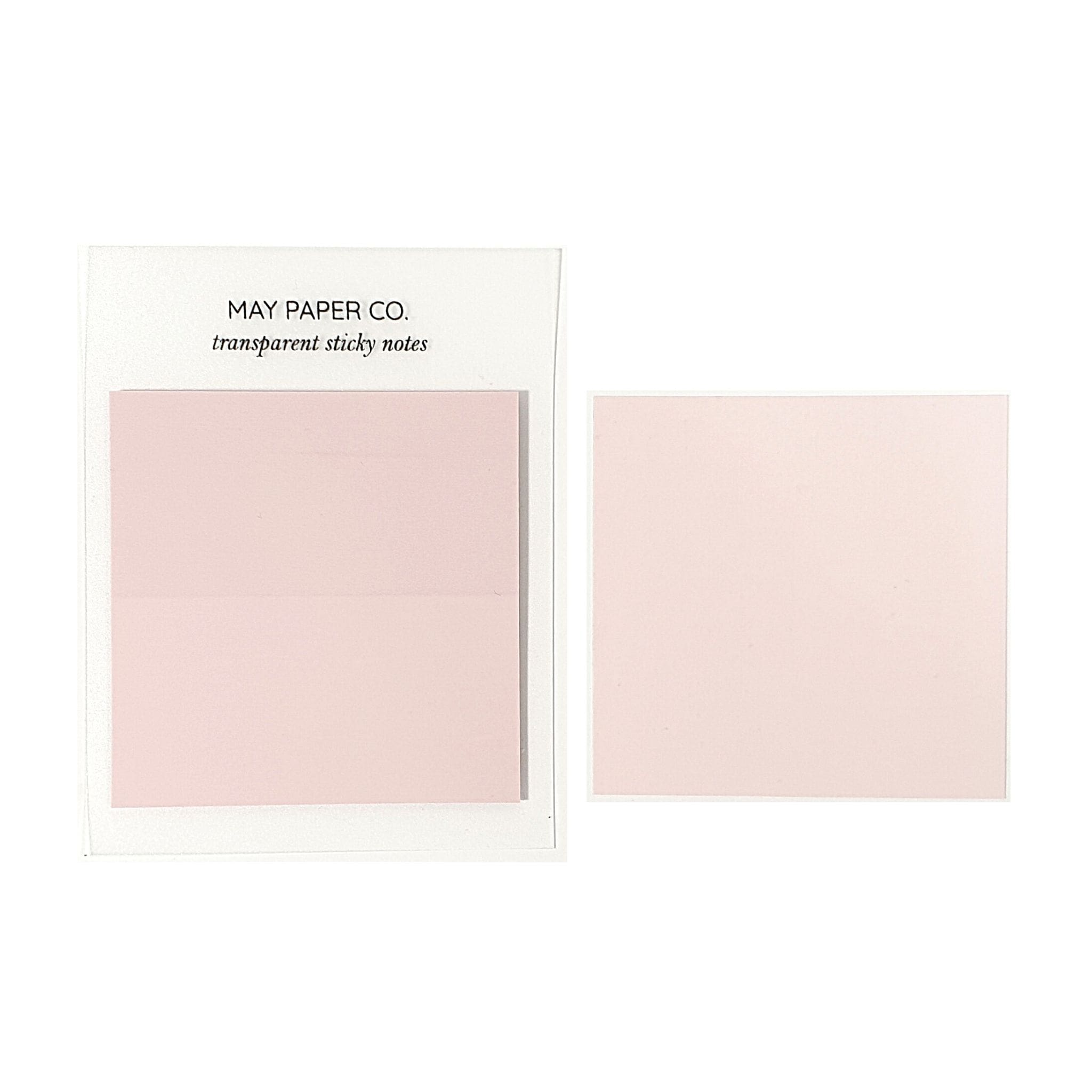 May Paper Co Transparent Sticky Notes - Rose Quartz - Paper Kooka