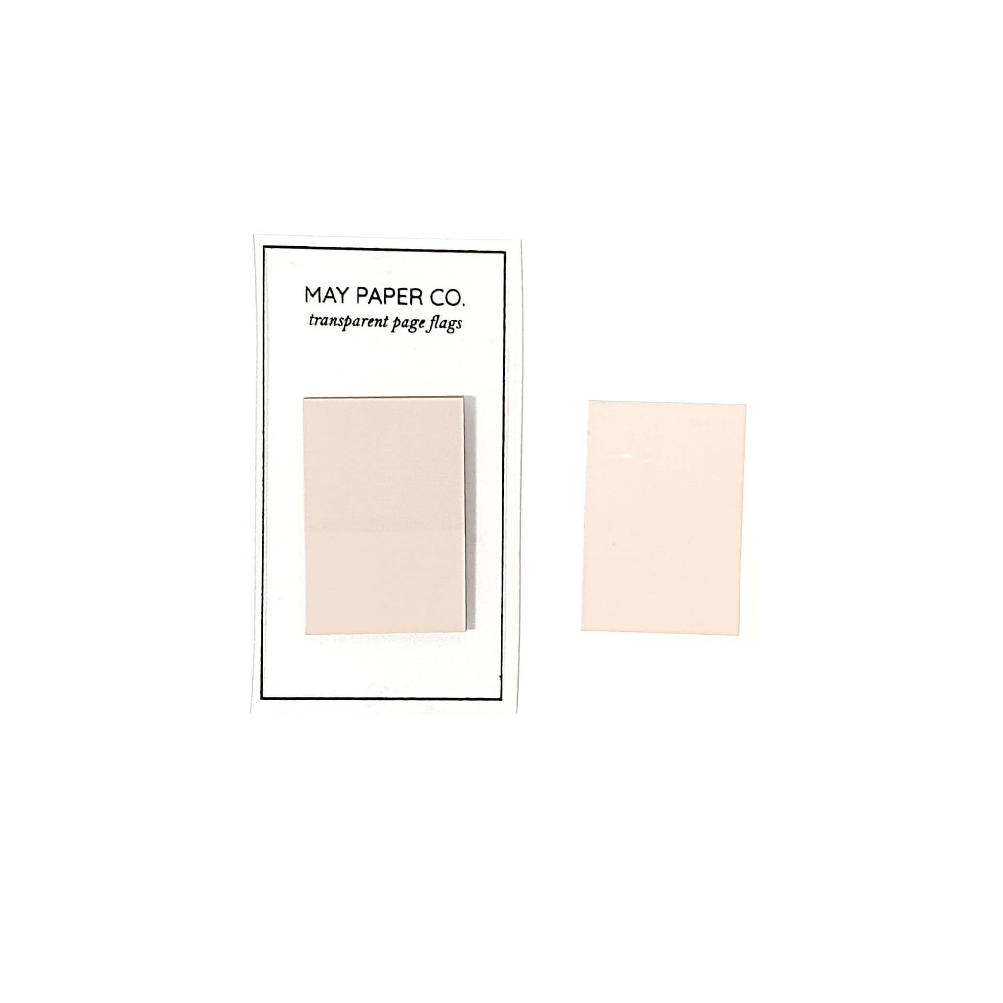 May Paper Co Transparent Wide Page Flags - In the Nude - Paper Kooka