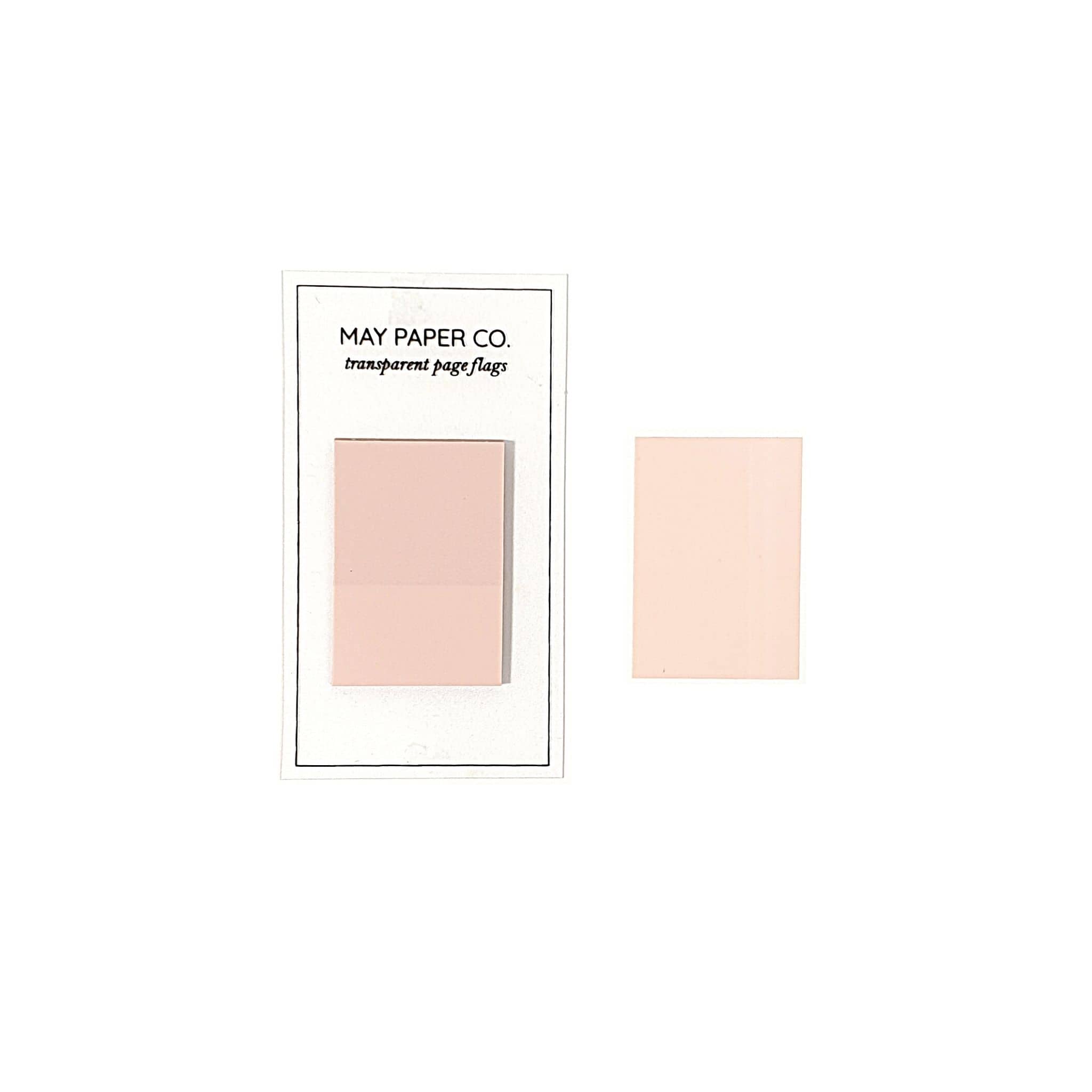 May Paper Co Transparent Wide Page Flags - Pink Salt - Paper Kooka