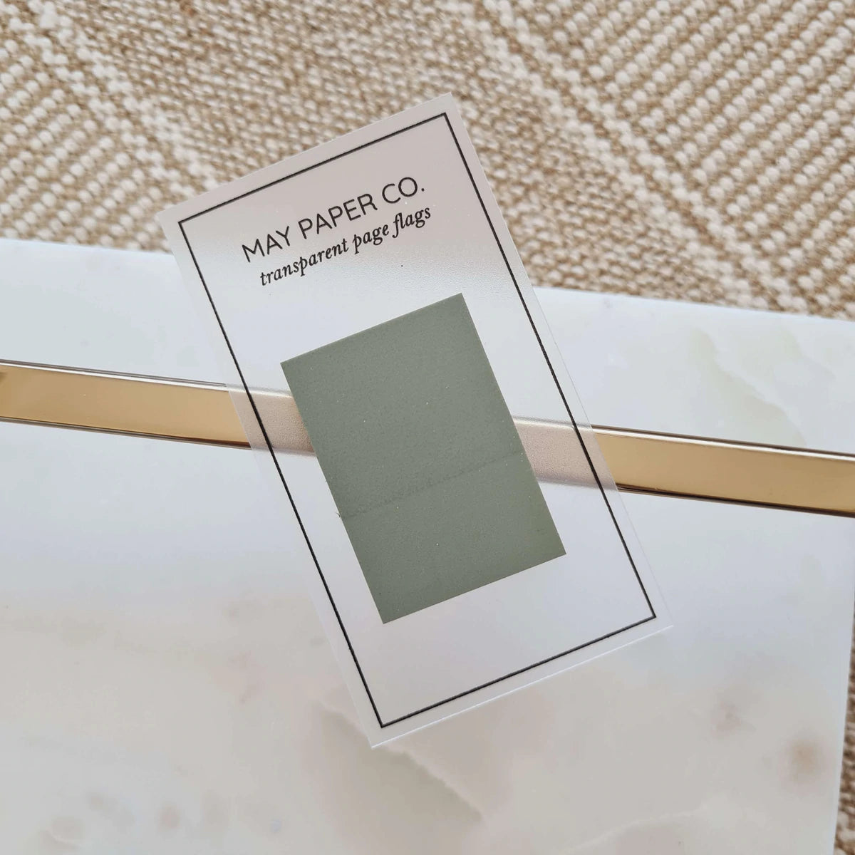 Transparent Sticky Notes & Page Flags - Army Green | Paper Kooka
