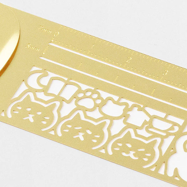 Midori Cats Clip Ruler / Stencil closeup - Paper Kooka Australia