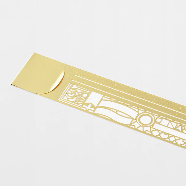 Midori Decorative Pattern Clip Ruler / Stencil angle view - Paper Kooka Australia