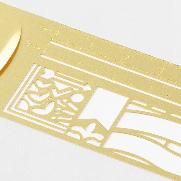 Midori Decorative Pattern Clip Ruler / Stencil close-up - Paper Kooka Australia