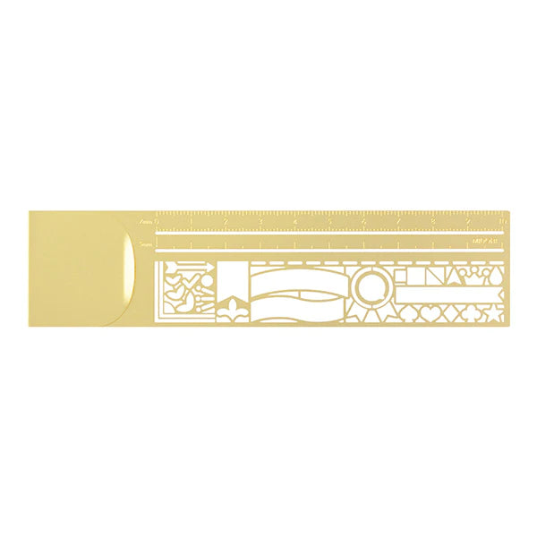 Midori Decorative Pattern Clip Ruler / Stencil - Paper Kooka Australia