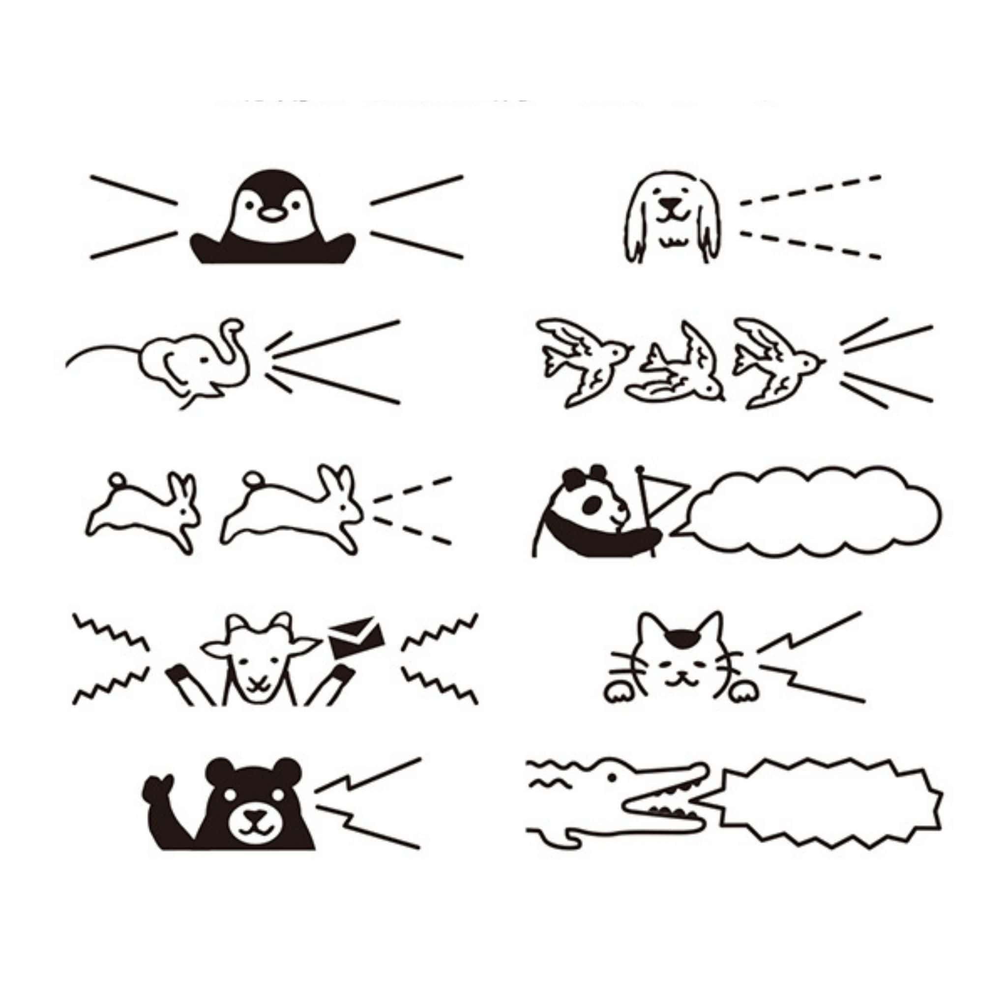 Midori Animals Rotating Stamp designs - Paper Kooka