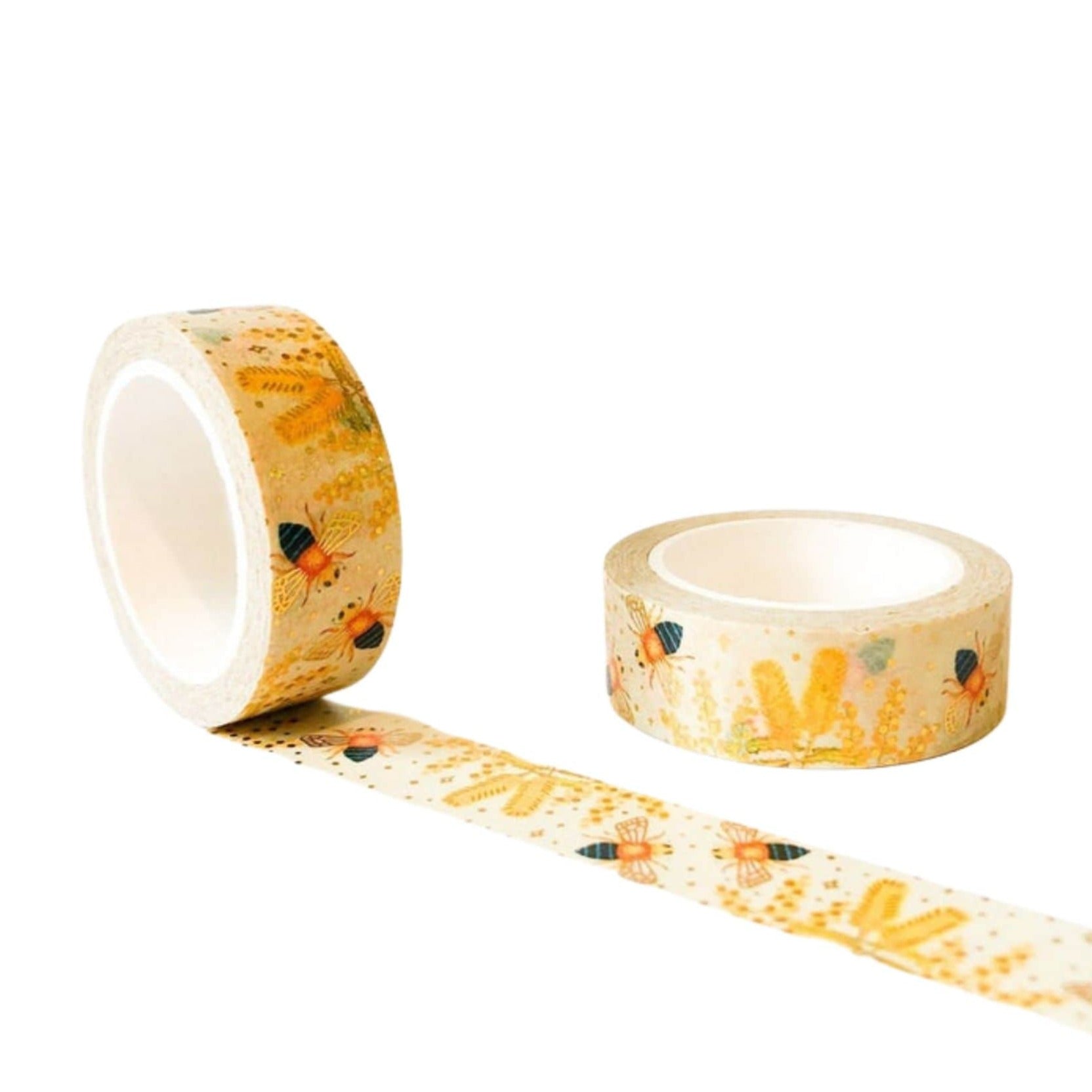 Mister Moose Shop - Australiana Collection - Blue Banded Bees washi tape with Australian flowers - Paper Kooka