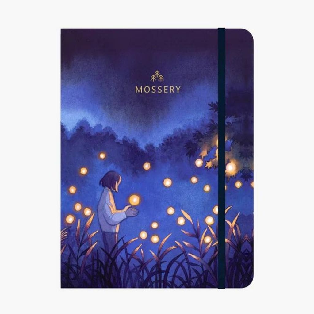 Mossery A5 Fireflies Twinbook : Undated Half-Year Planner + Dotted Notebook - Paper Kooka Australia