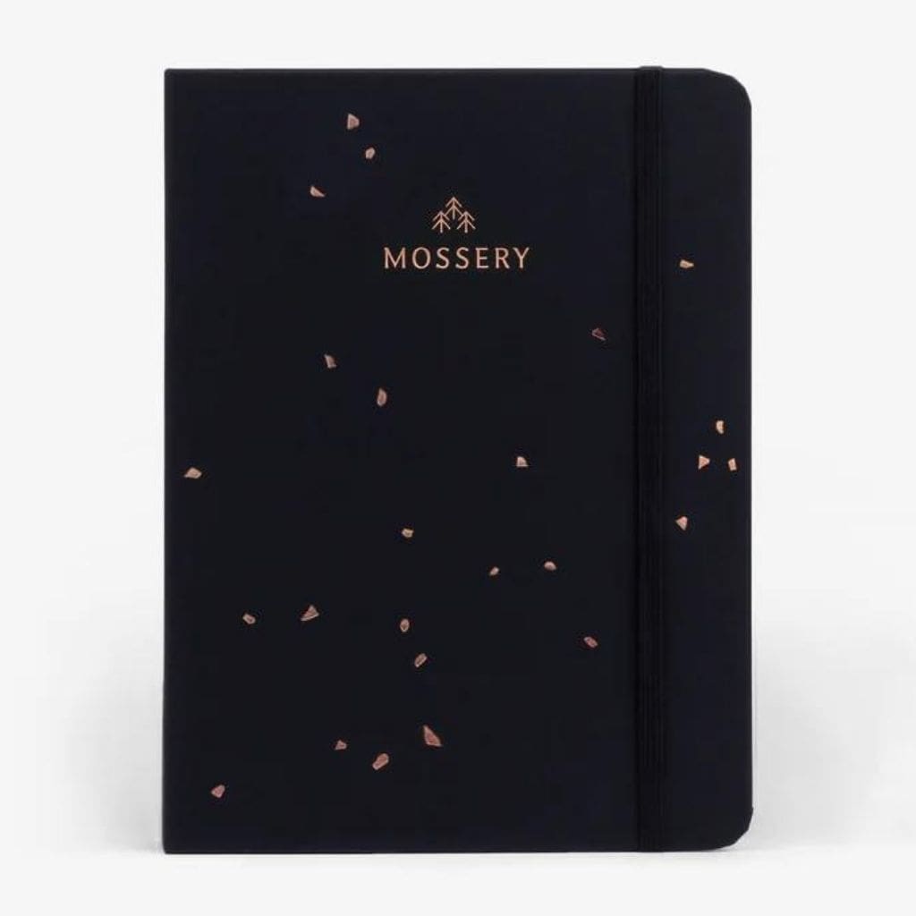 Mossery A5 Black Speckle Twinbook : Undated Half-Year Planner + Dotted Notebook - Paper Kooka Australia