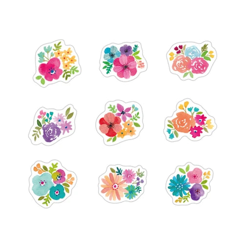 Papier Platz - Colourful Flowers Flake Stickers - Paper Kooka Stationery
