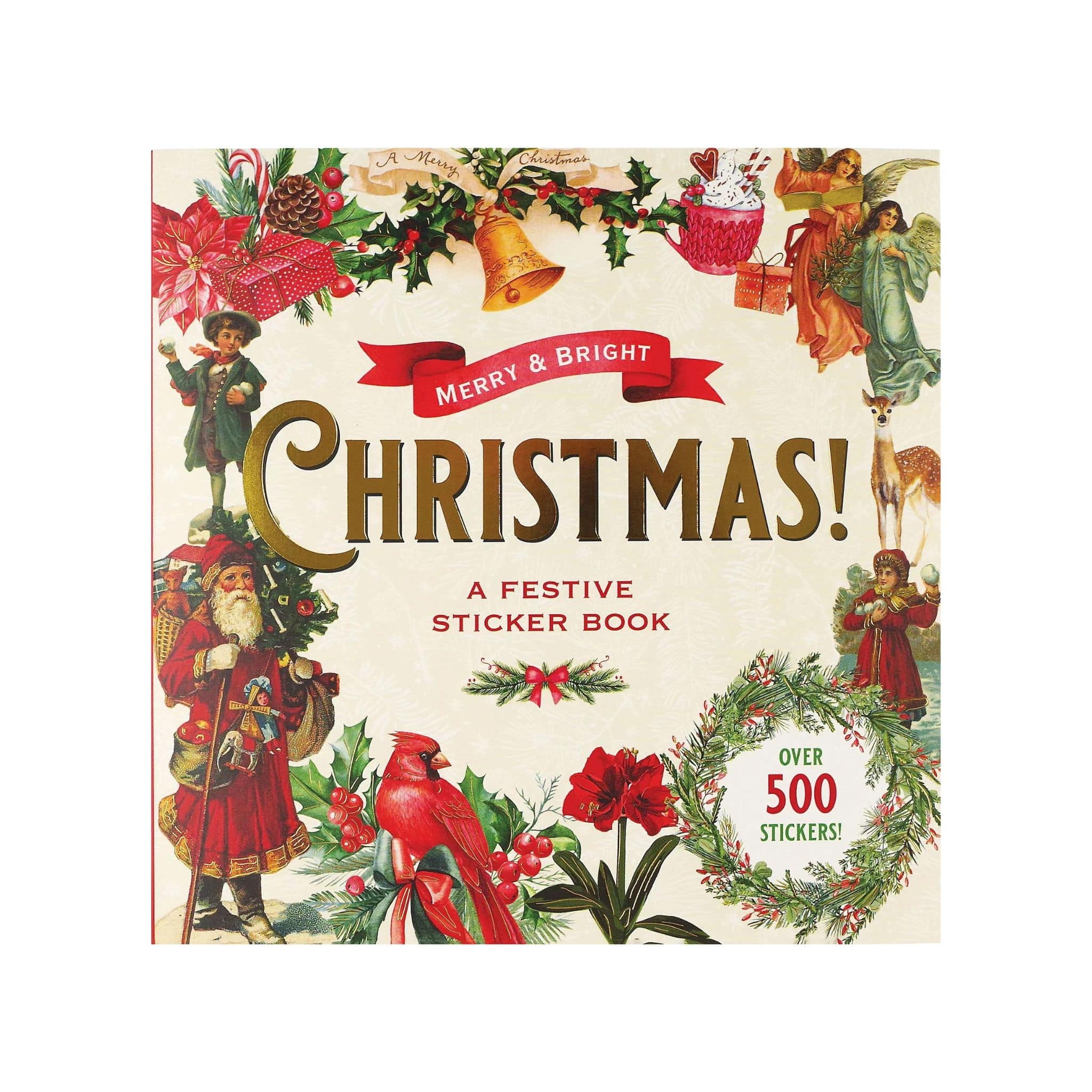 Peter Pauper Press Merry & Bright Christmas festive sticker book with over 500 stickers - Paper Kooka Australia