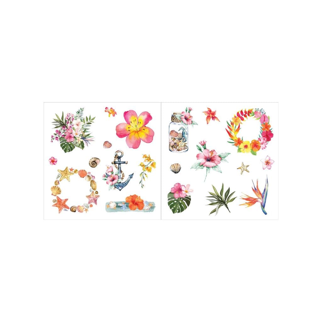 Peter Pauper Press Bunches of Botanicals Sticker Book with colourful ocean flowers - Paper Kooka Australia