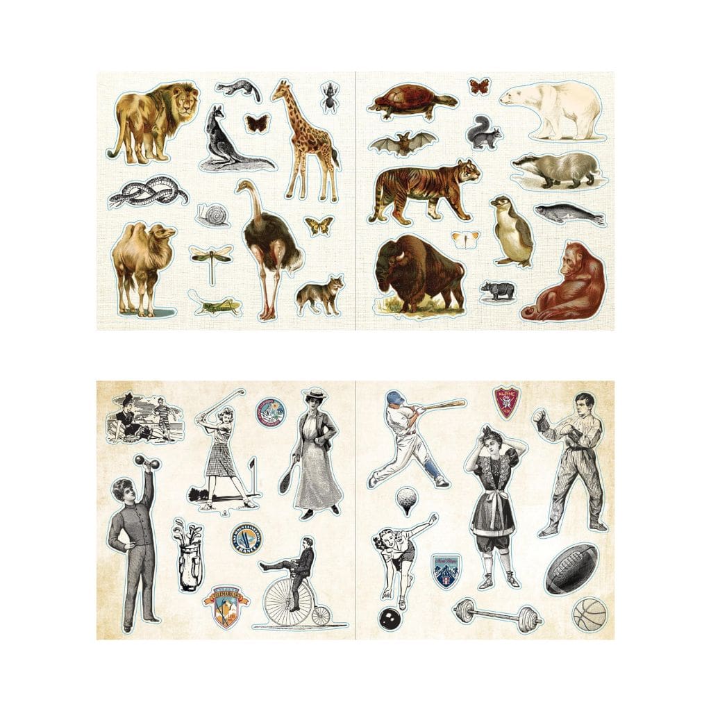 Peter Pauper Press Loads of Ephemera Sticker Book with animals - Paper Kooka Australia