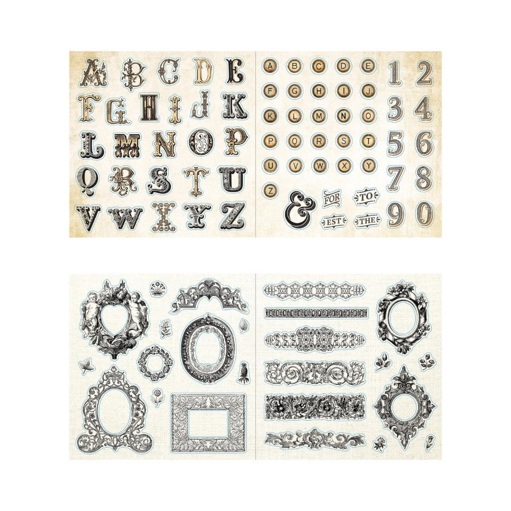 Peter Pauper Press Loads of Ephemera Sticker Book with vintage letters and numbers- Paper Kooka Australia