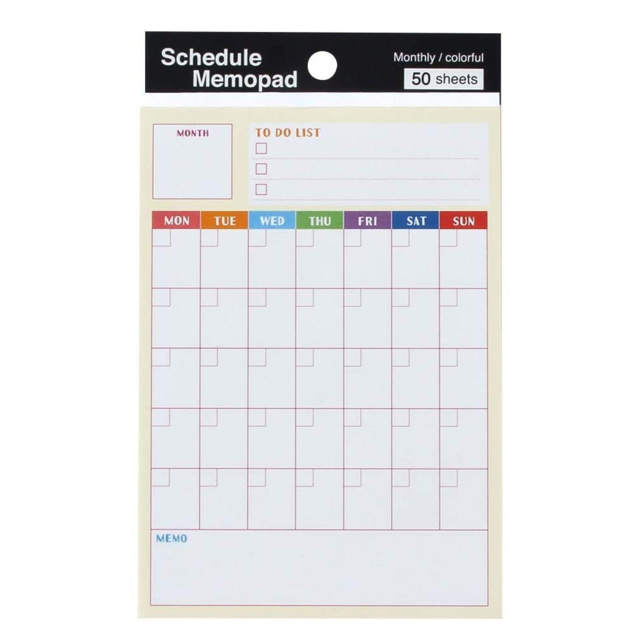 Pine Book A6 Colourful Monthly Schedule Memo Pad - Paper Kooka Stationery