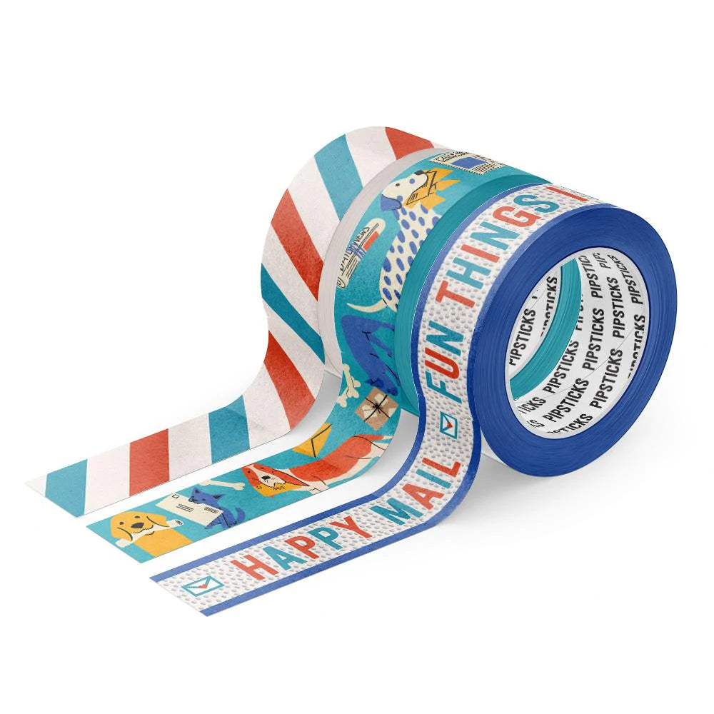 Pipsticks Mail Man's Best Friend Washi Tape Set of 3 - Paper Kooka Australia