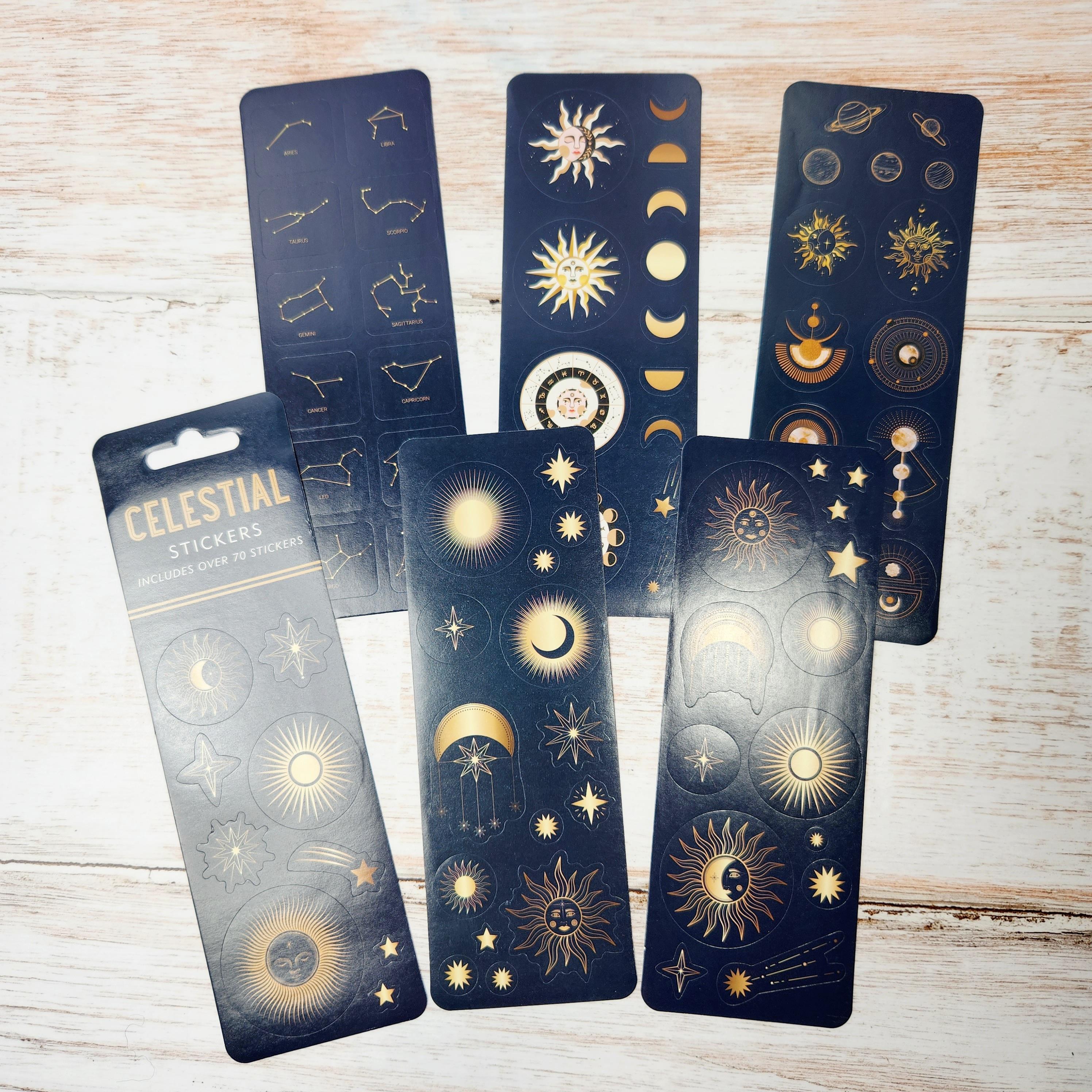 Peter Pauper Press Celestial Sticker Set 6 sheets with stars and planets - Paper Kooka Australia
