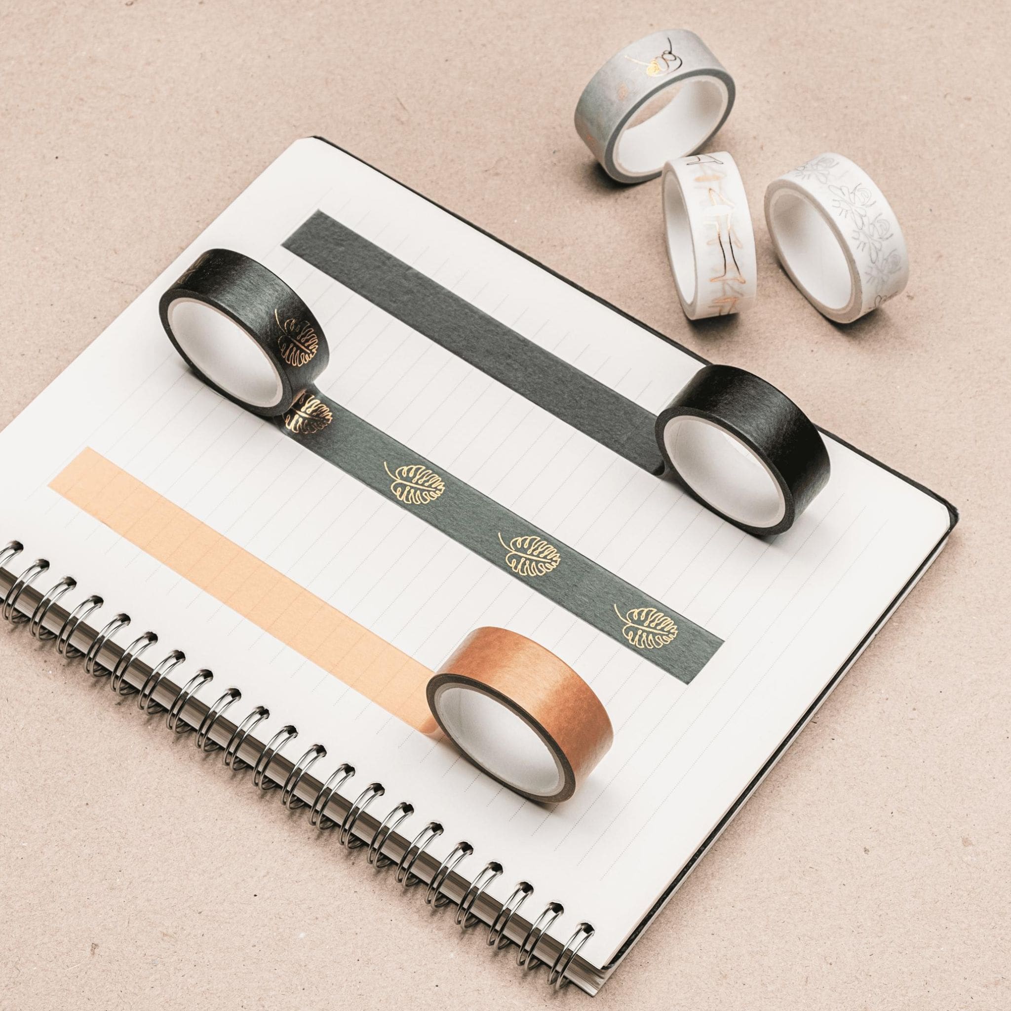 Scribble & Dot Washi Tape Set in the notebook - Paper Kooka Australia